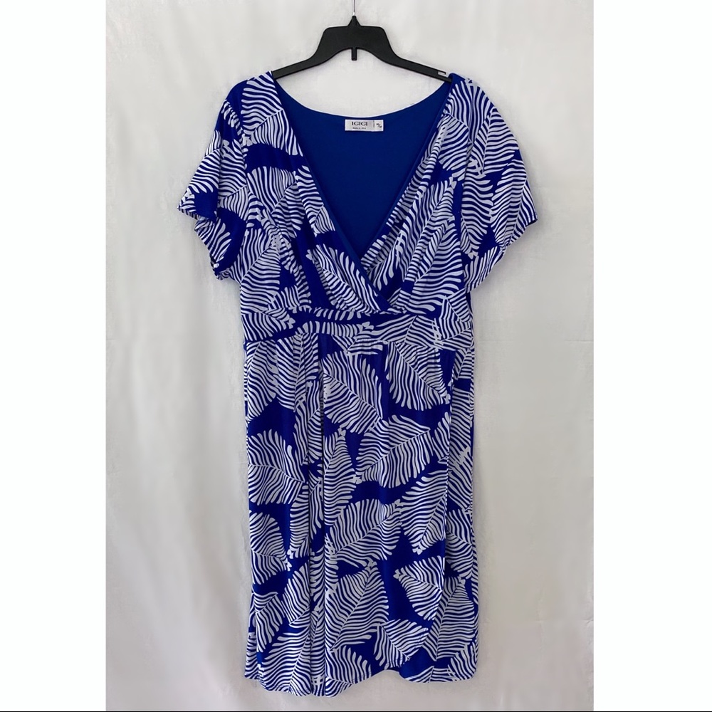 Tropical Faux Wrap Dress by IGIGI Size 30/32